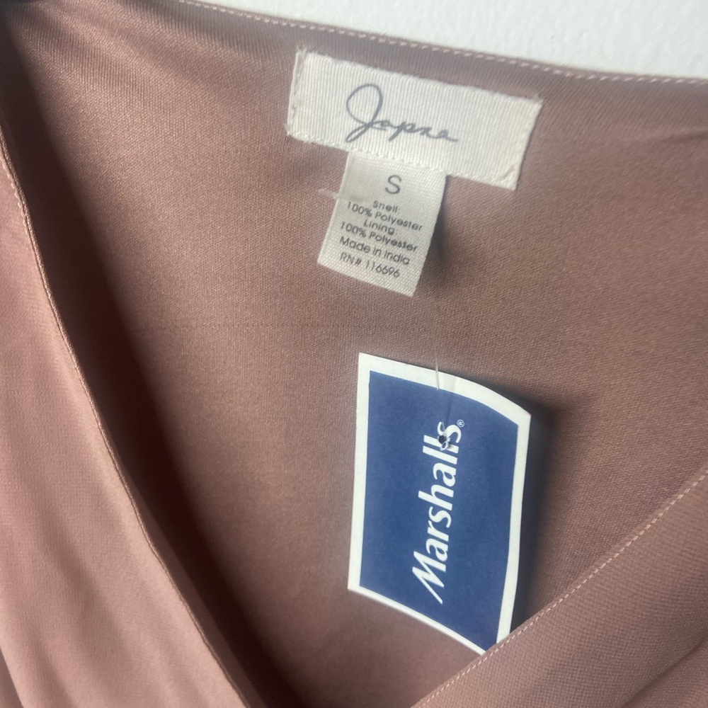 Japna Mauve-Taupe Wrap Blouse with Smocked Waist - Picture 2 of 5